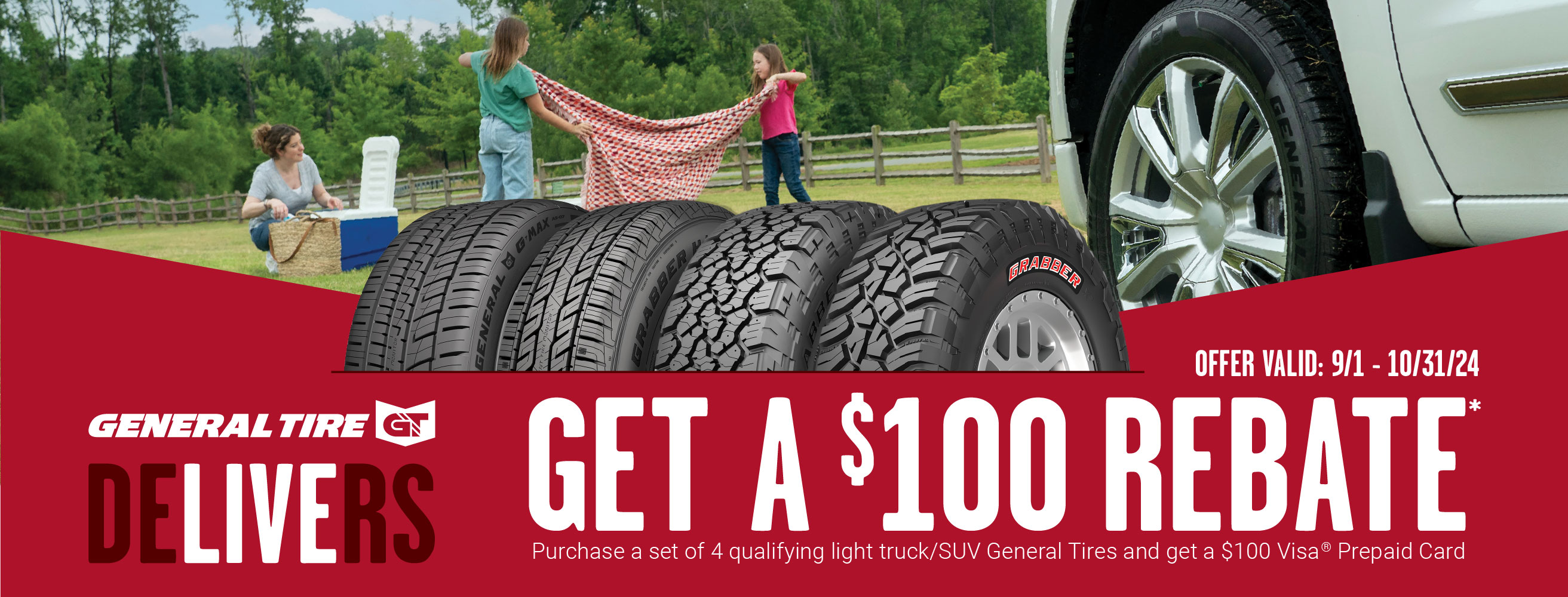 Get up to $100 Rebate on General Tires